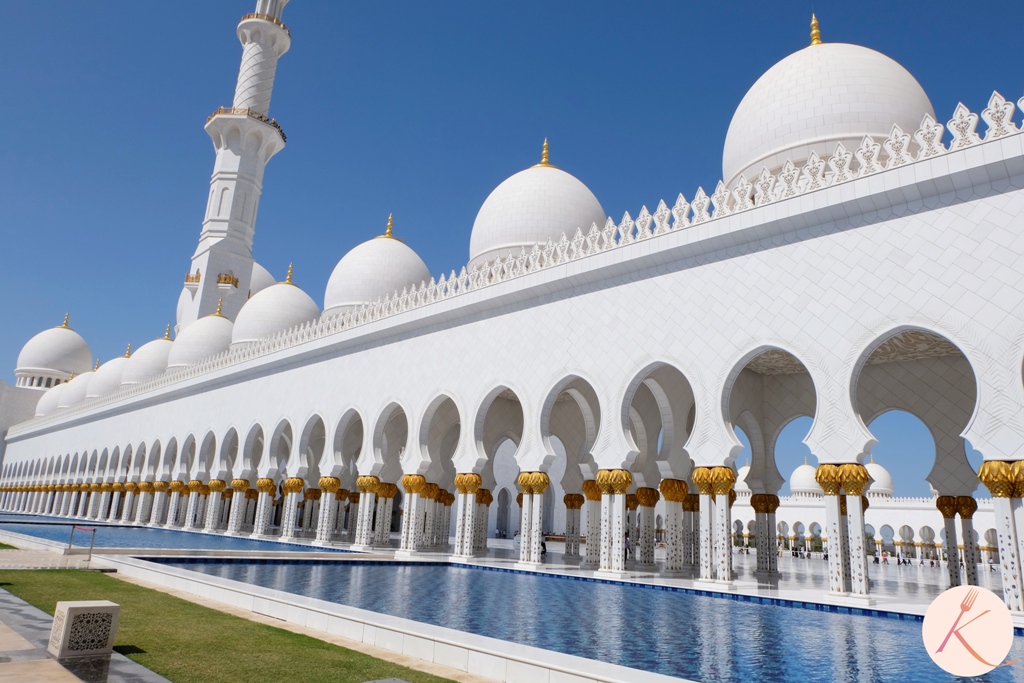 Visite d'Abu Dhabi : les bassins de la Mosquée Cheikh Zayed